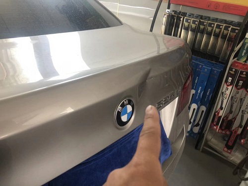 寶馬5系后蓋棱線深褶皺凹坑無痕修復